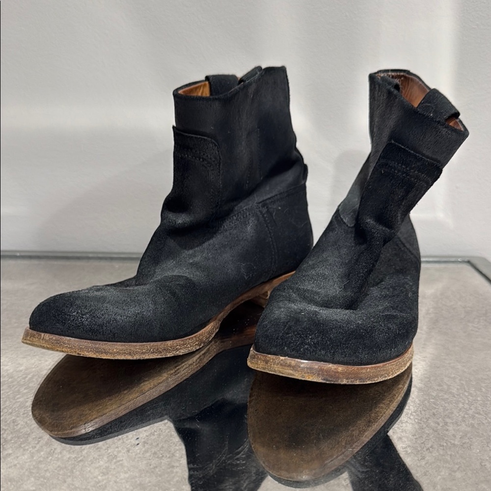 Black Suede RAG AND BONE DISTRESSED BOOTS SIZE 38